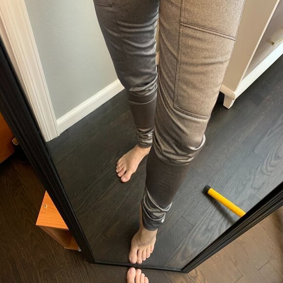 NWT Ema Savahl Couture Luxurious Silver Skinny Moto Style Pants - Picture 9 of 12